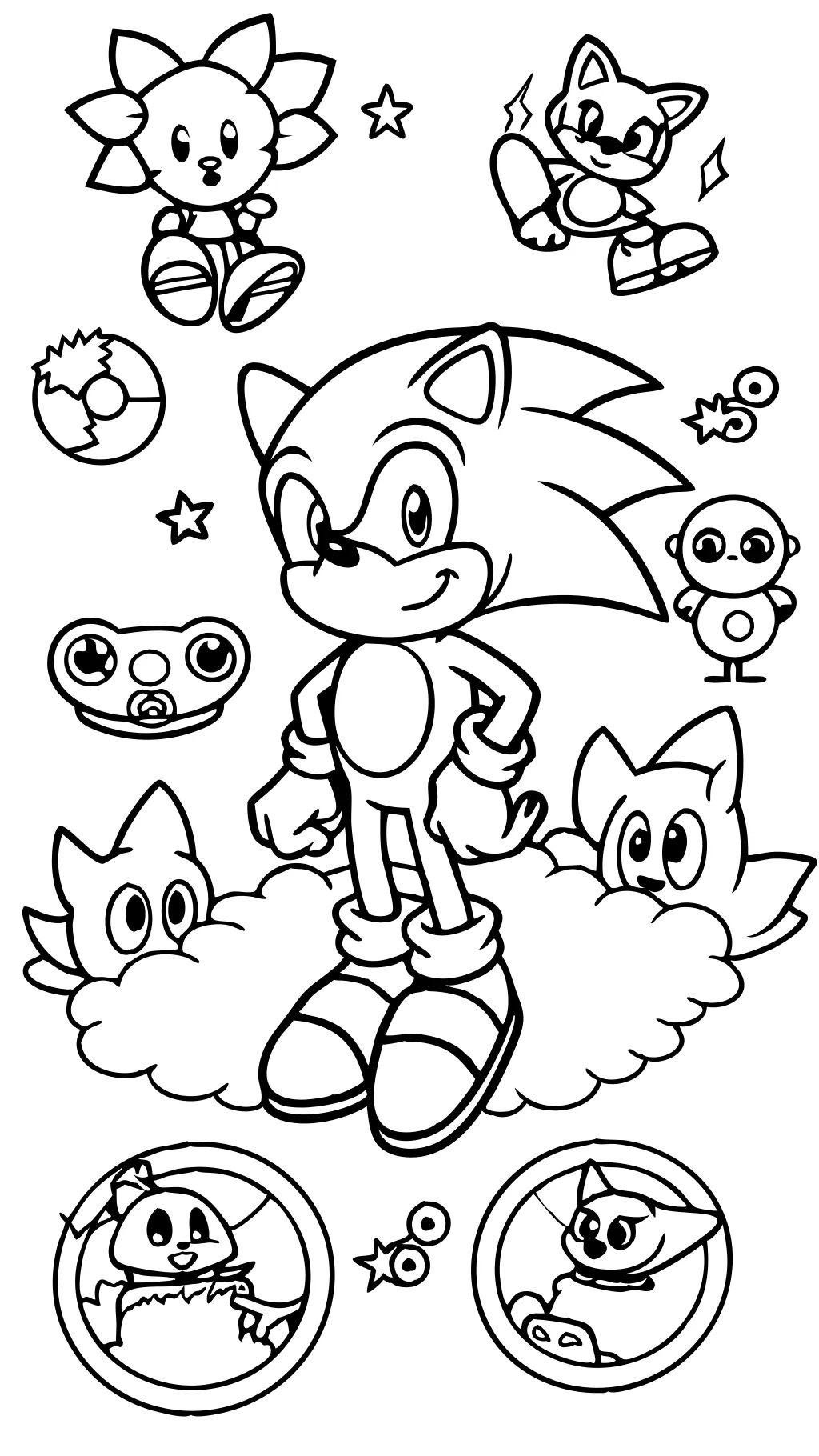 coloring pages of sonic